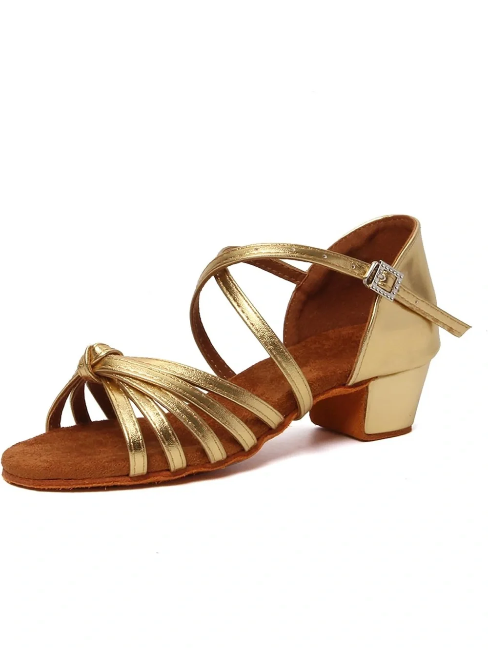 Girls Latin Dance Shoes Satin Suede Sole Ballroom 2 Little kid. 1841-2